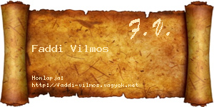 Faddi Vilmos névjegykártya